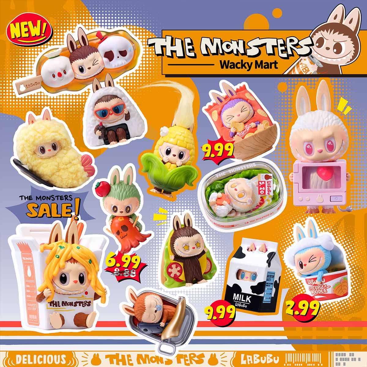 THE MONSTERS Wacky Mart Series Figures (5)